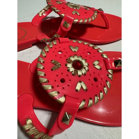 Jack Rogers Georgica Jelly Pink Gold Sandals Size 7 - Picture 7 of 10